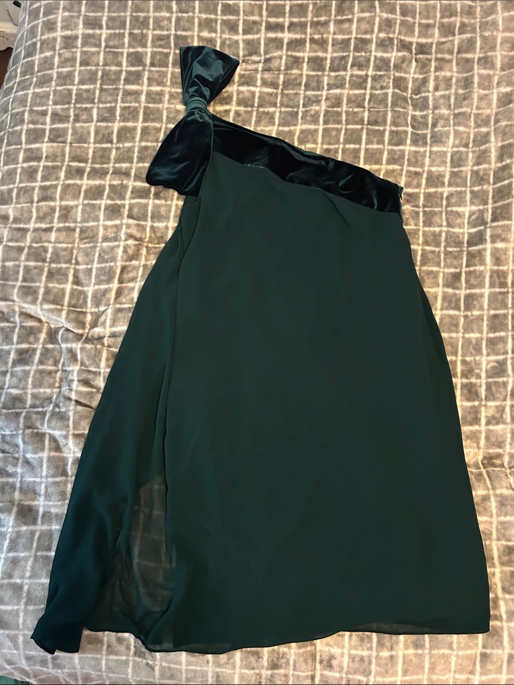 Lauren Ralph Lauren Emerald One-Shoulder Bow Dress